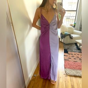 BLANCA Pisces Two Tone Satin Slip Dress